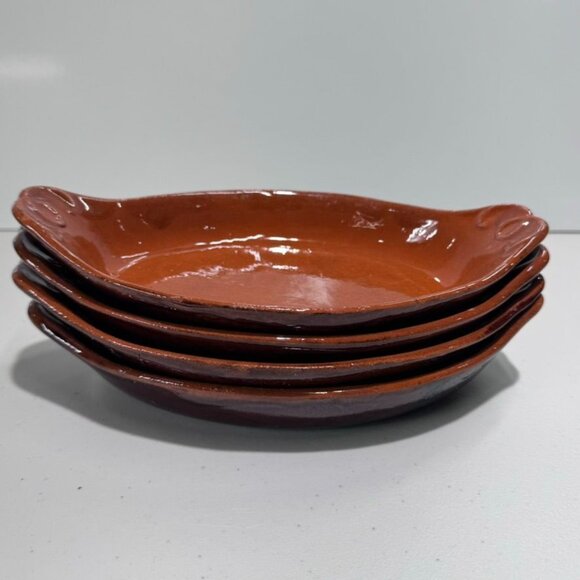 Vintage Set Of 4 VULCANIA pottery platter 10 " Clay Bake Dish #20 Made‎ In Italy - Picture 7 of 8